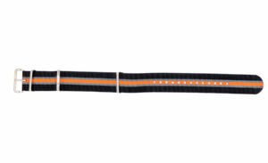 Bracelet NATO Tendance noir, gris et orange BNTNGO