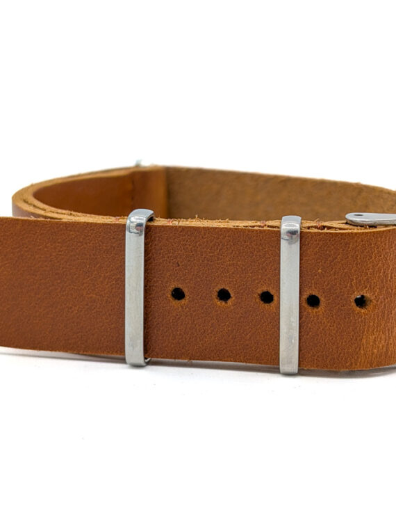 Bracelet montre nato miltaire cuir marron