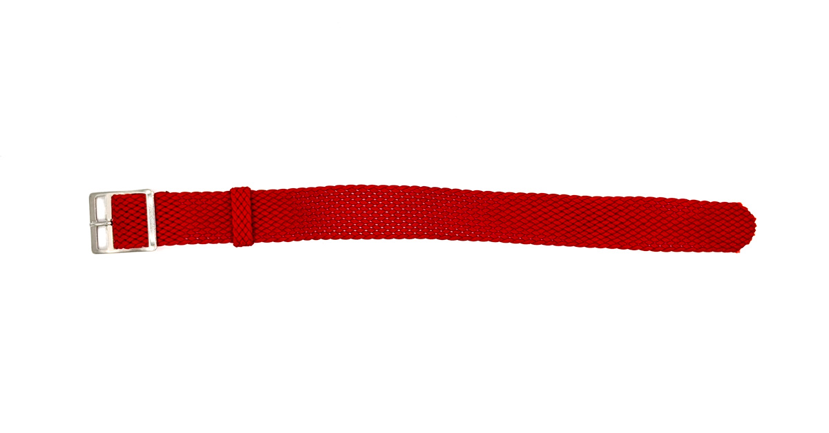 Bracelet montre perlon NATO colors rouge