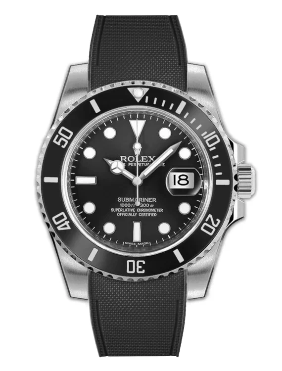 rolex-submariner-rubber-rstrap-Glidelock-noir