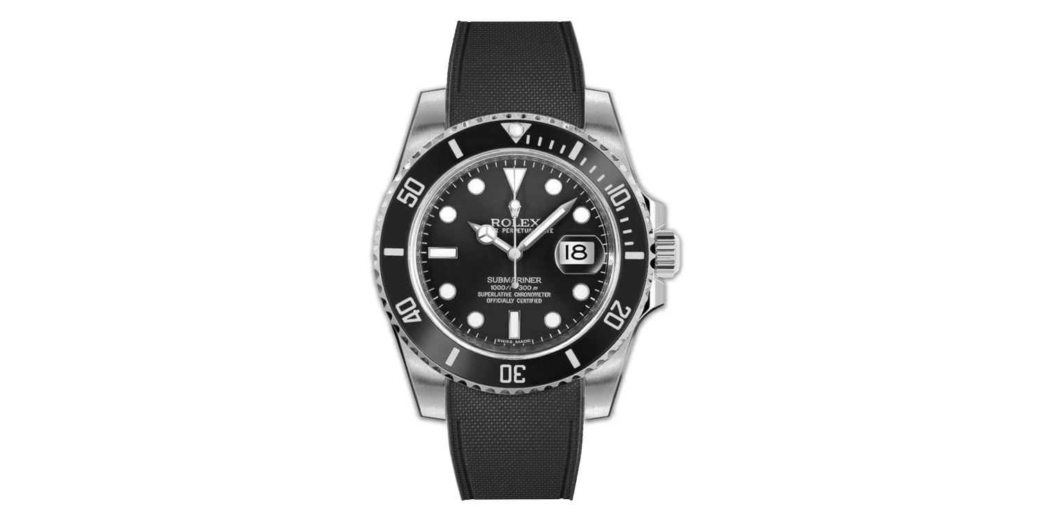 rolex-submariner-rubber-rstrap-Glidelock-noir