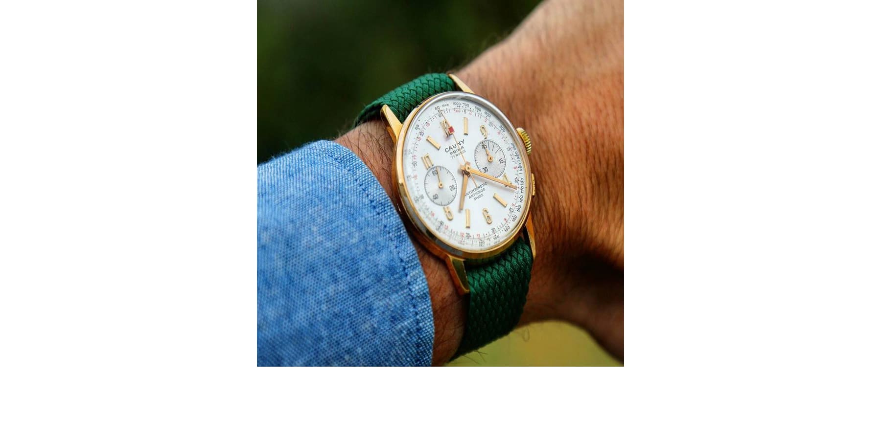 Bracelet montre tissu tissé perlon