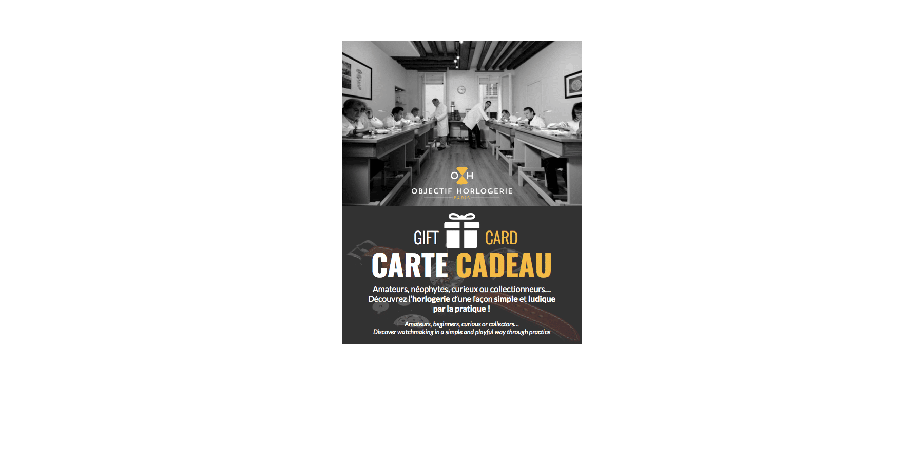 Carte cardeaux Objectif Horlogerie