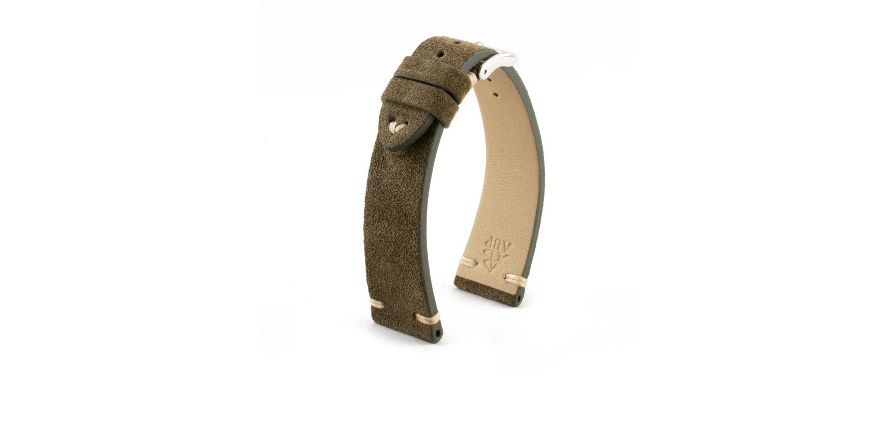 bracelet-watch-band-strap-veau-calf-suede-nubuck-kaki