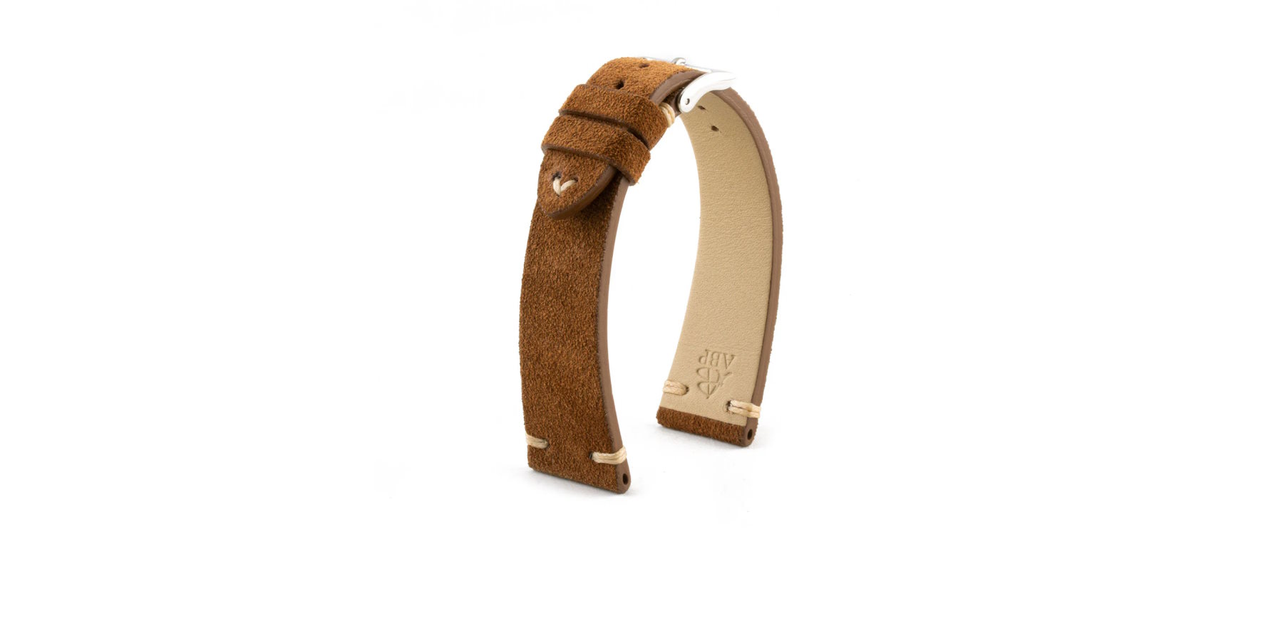 bracelet-watch-band-strap-veau-calf-suede-nubuck-marron-noisette