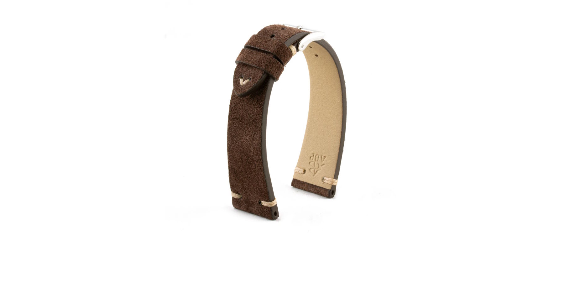 bracelet-watch-band-strap-veau-calf-suede-nubuck-marron