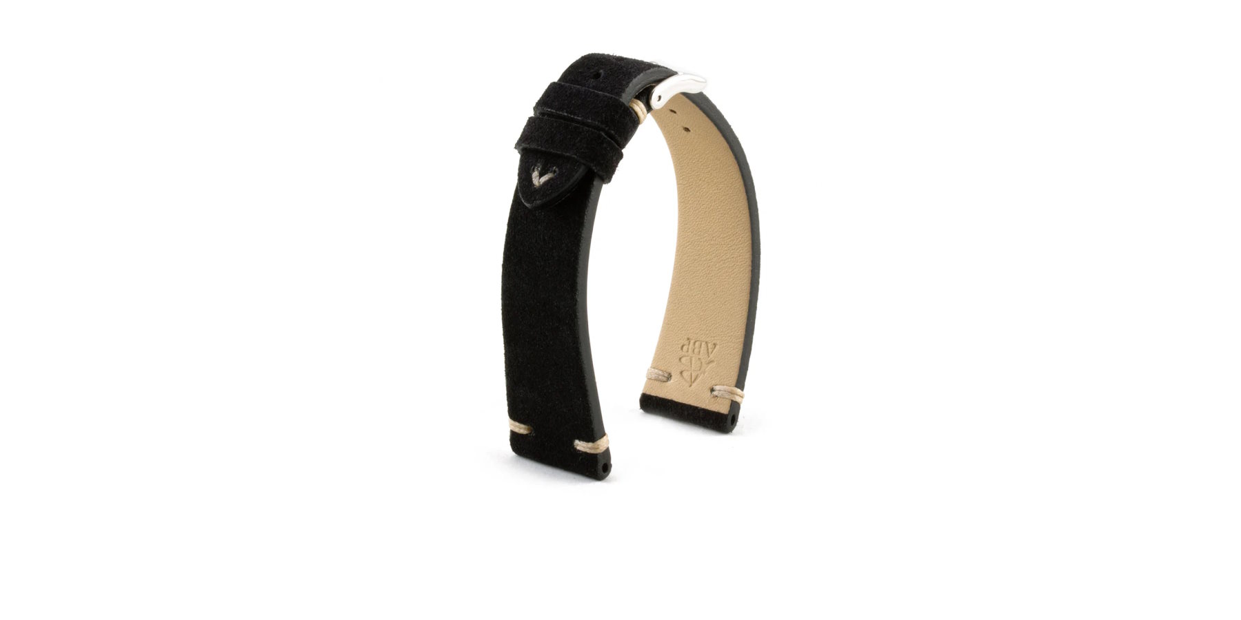 bracelet-watch-band-strap-veau-calf-suede-nubuck-noir-black