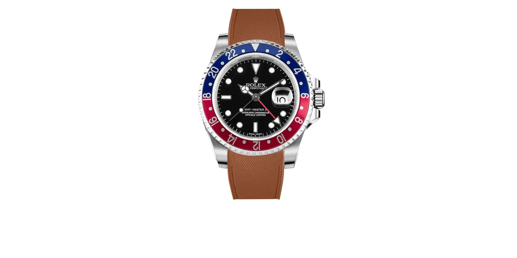 rolex-GMT-Master-II-non-ceramic-rubber-rstrap-marron