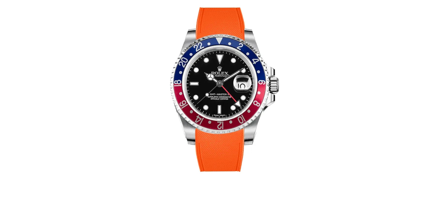 rolex-GMT-Master-II-non-ceramic-rubber-rstrap-orange