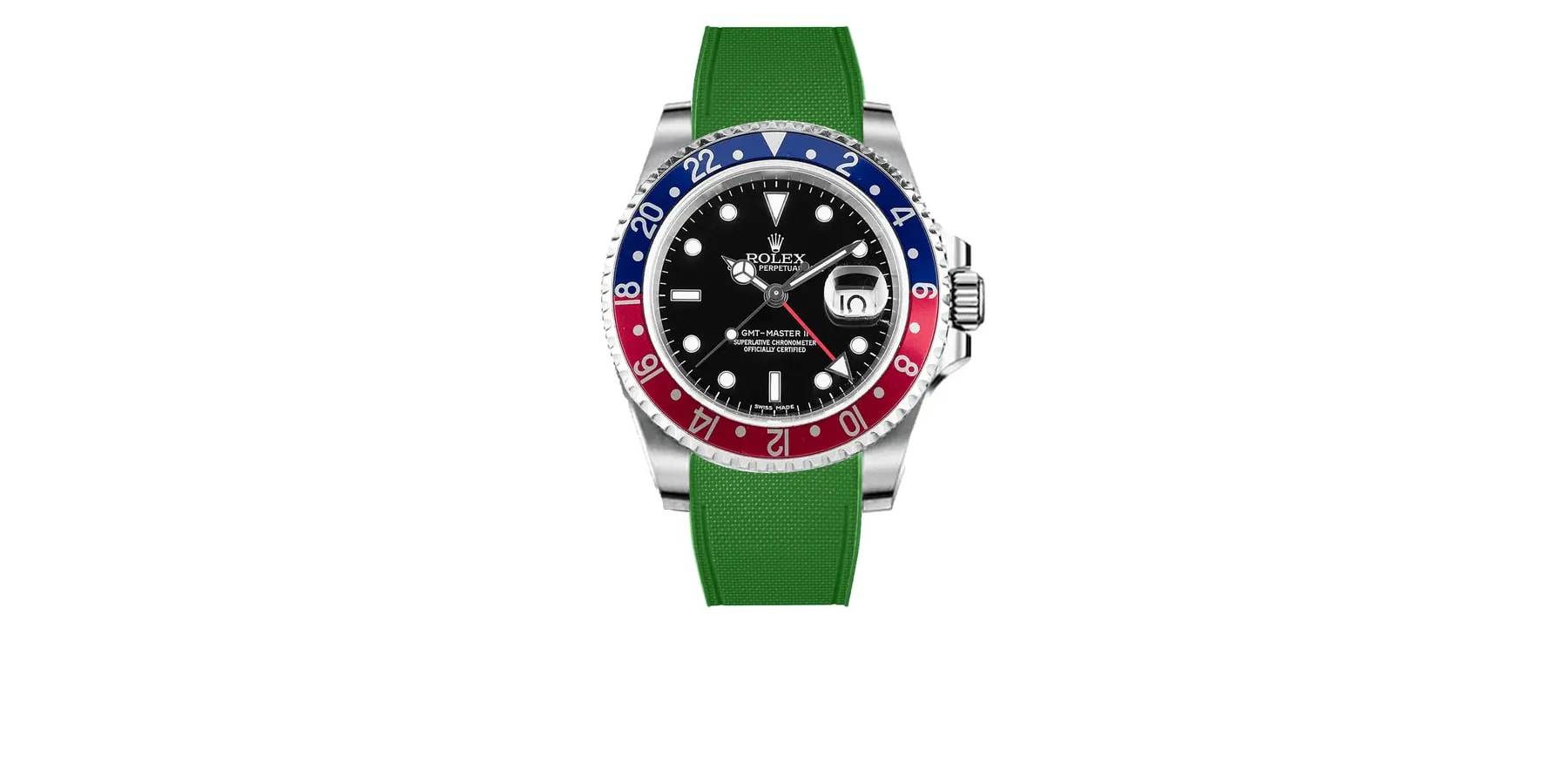 rolex-GMT-Master-II-non-ceramic-rubber-rstrap-vert