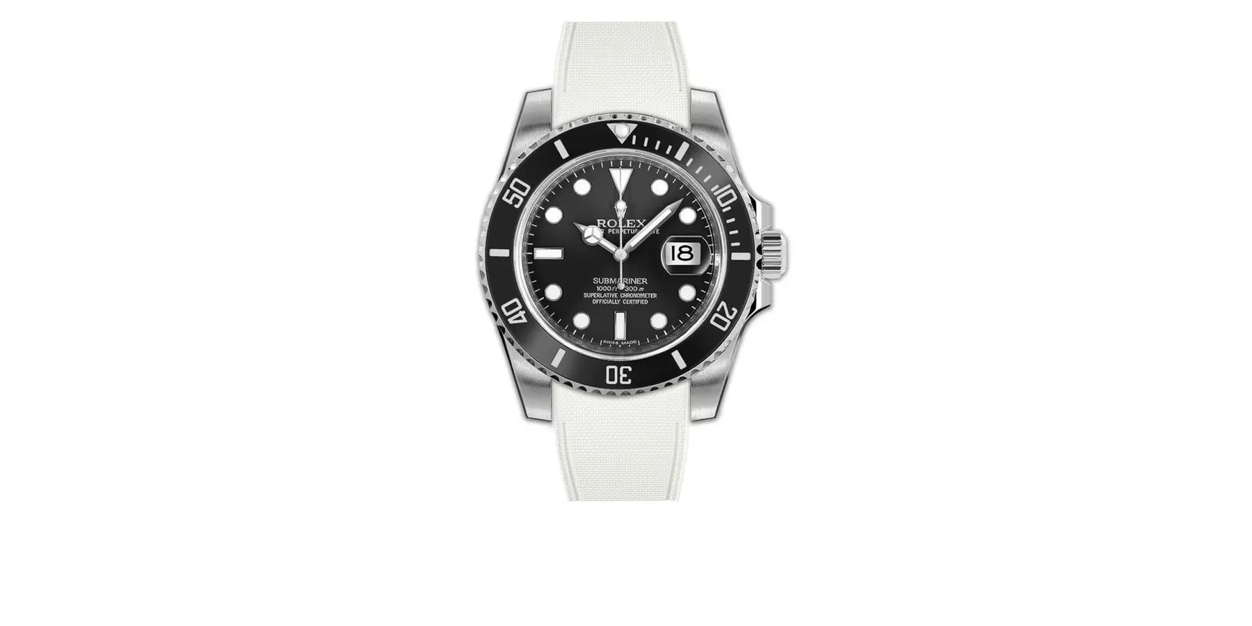 rolex-submariner-rubber-rstrap-Glidelock-blanc