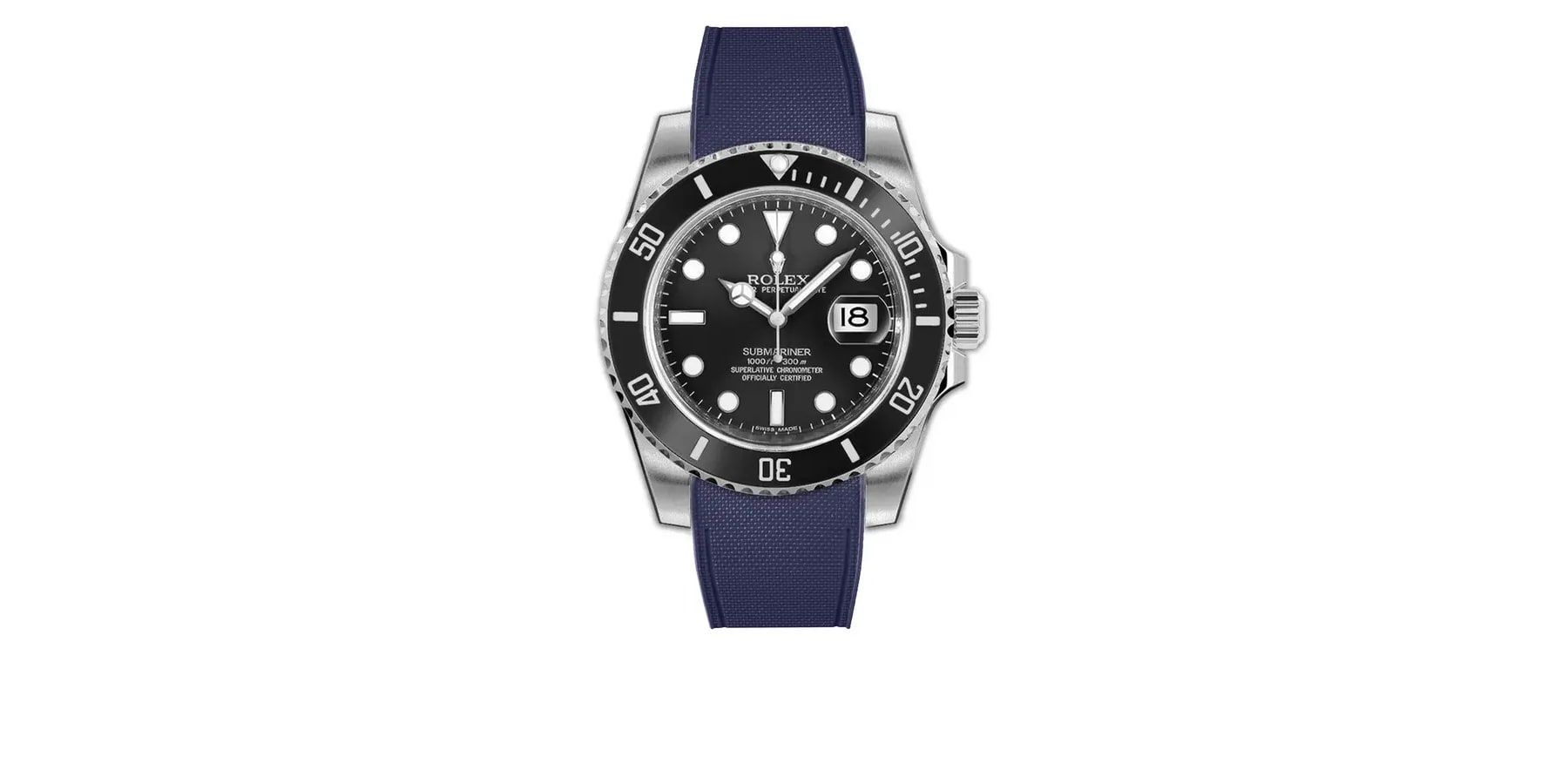 rolex-submariner-rubber-rstrap-Glidelock-navy