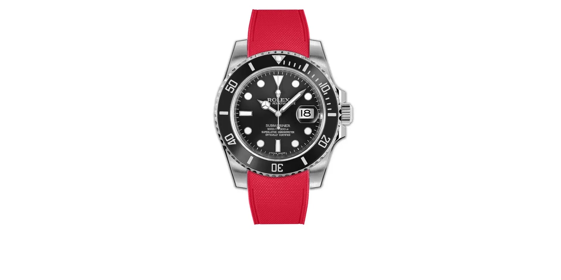 rolex-submariner-rubber-rstrap-Glidelock-rouge