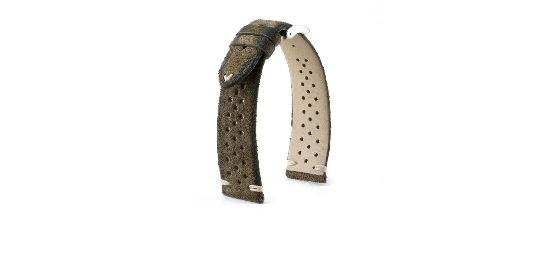 veau-suede-calf-kaki-driver-bracelet-montre-watch-band-strap
