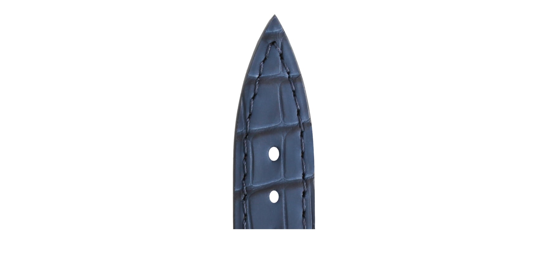 Bracelet de montre Bouveret en cuir d'alligator carbone Silverstone 4011 Marine clair