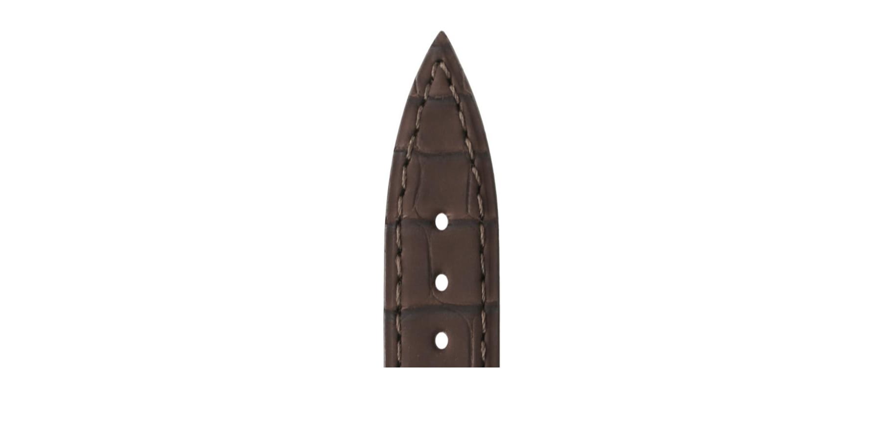 Bracelet de montre Bouveret en cuir d'alligator carbone Silverstone 4011 Marron vison