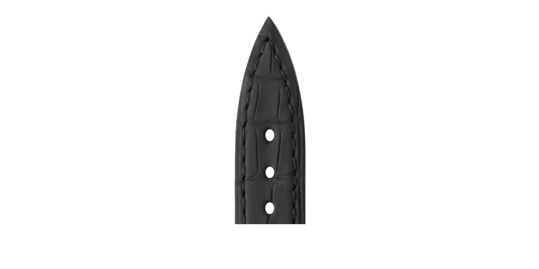 Bracelet de montre Bouveret en cuir d'alligator carbone Silverstone 4011 Noir