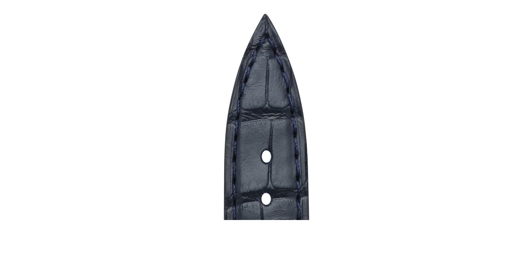 Bracelet de montre Bouveret en cuir d'alligator mat Deauville 4010 Bleu marine