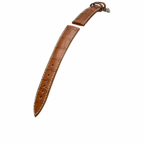 Bracelet de montre Bouveret en cuir d'alligator mat Deauville 4010 Havane sellier