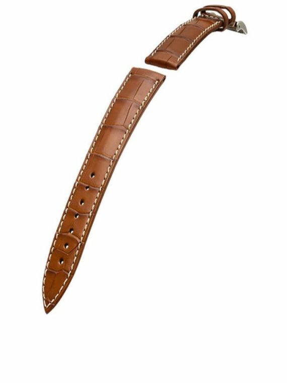 Bracelet de montre Bouveret en cuir d'alligator mat Deauville 4010 Havane sellier