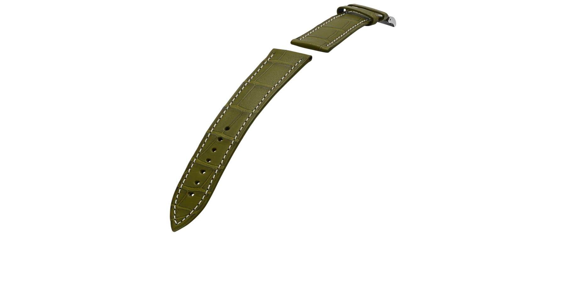 Bracelet de montre Bouveret en cuir d'alligator vintage Louisiana 4012-07-GP