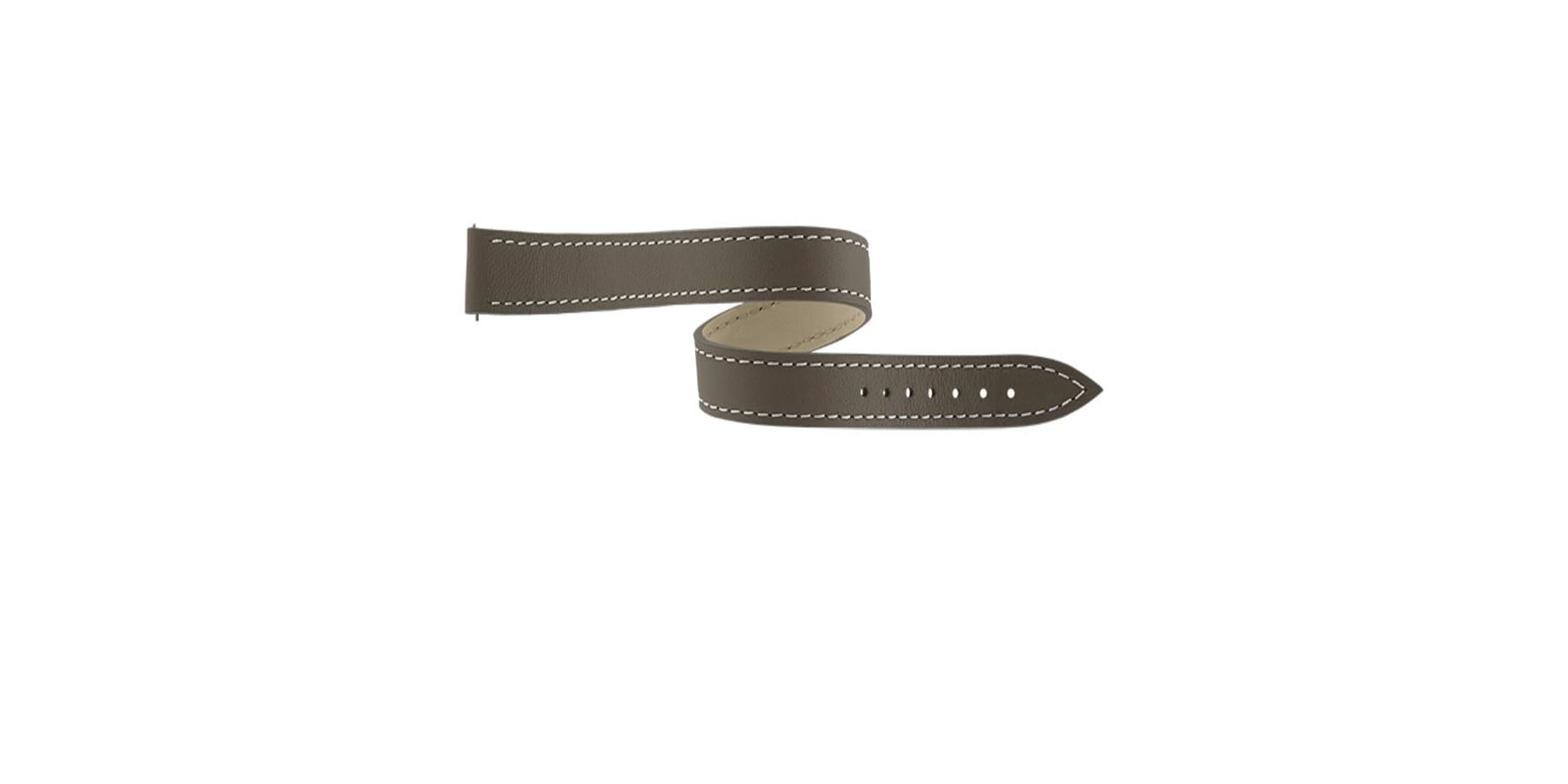 Bracelet de montre Bouveret en cuir de veau Haussman 4451 Taupe DT
