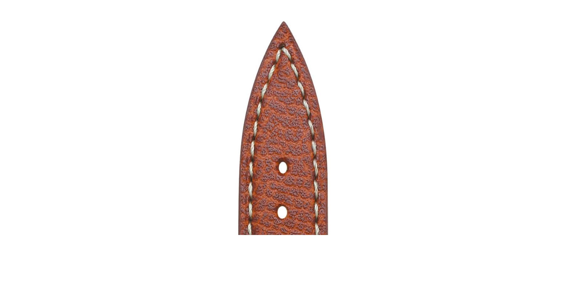 Bracelet de montre Bouveret en cuir de veau grain dauphin Dauphine 4462 chocolat sellier