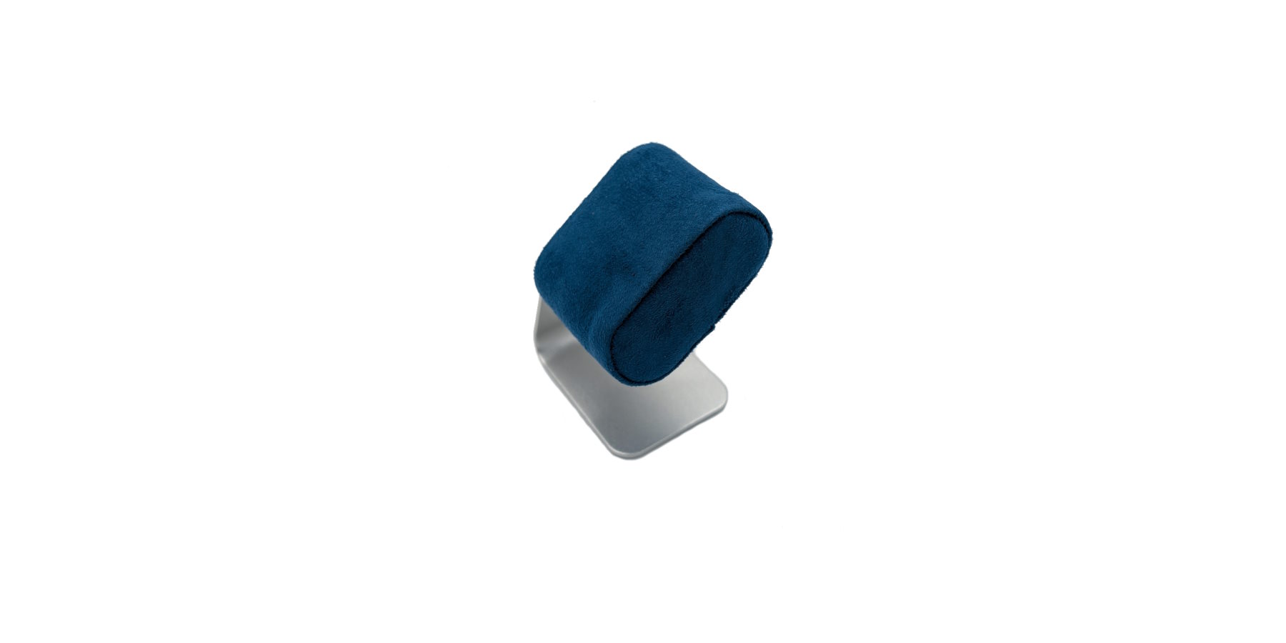 Présentoir de montre aluminium et bleu