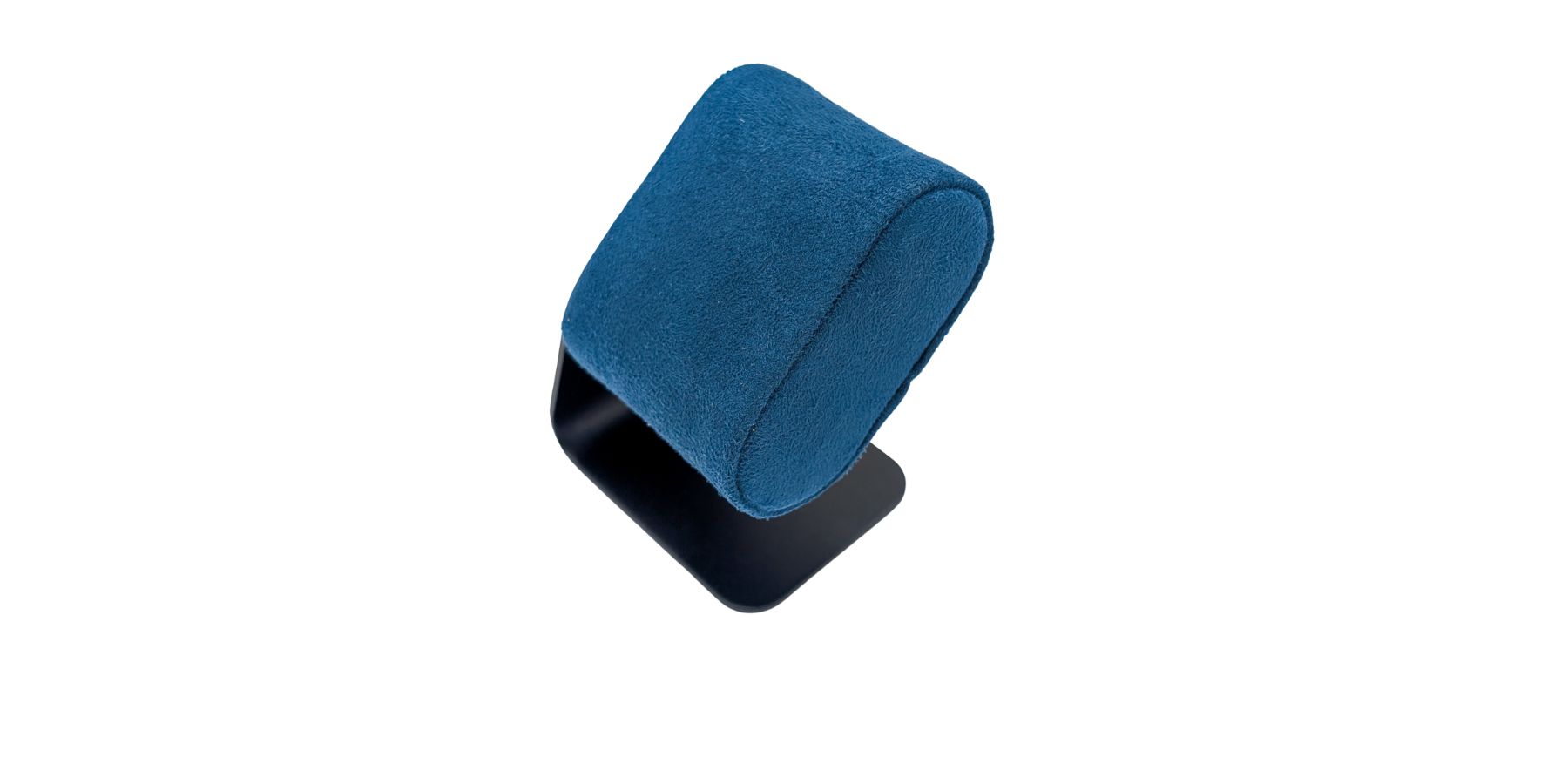 Présentoir de montre aluminium noir et bleu
