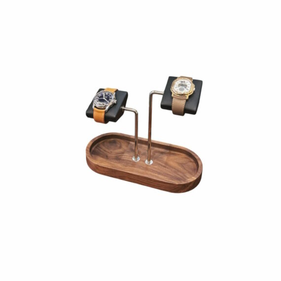 Presentoir double montre Kronokeeper noyer