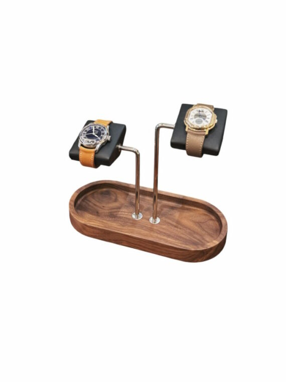 Presentoir double montre Kronokeeper noyer