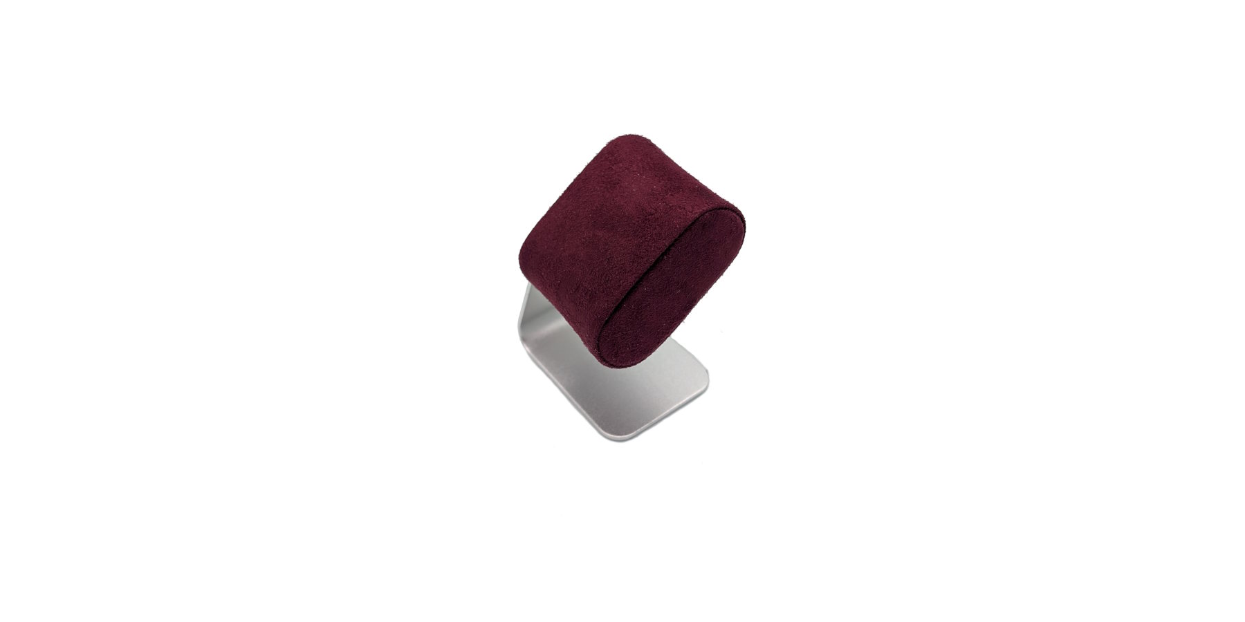 Présentoir montres aluminium et bordeaux