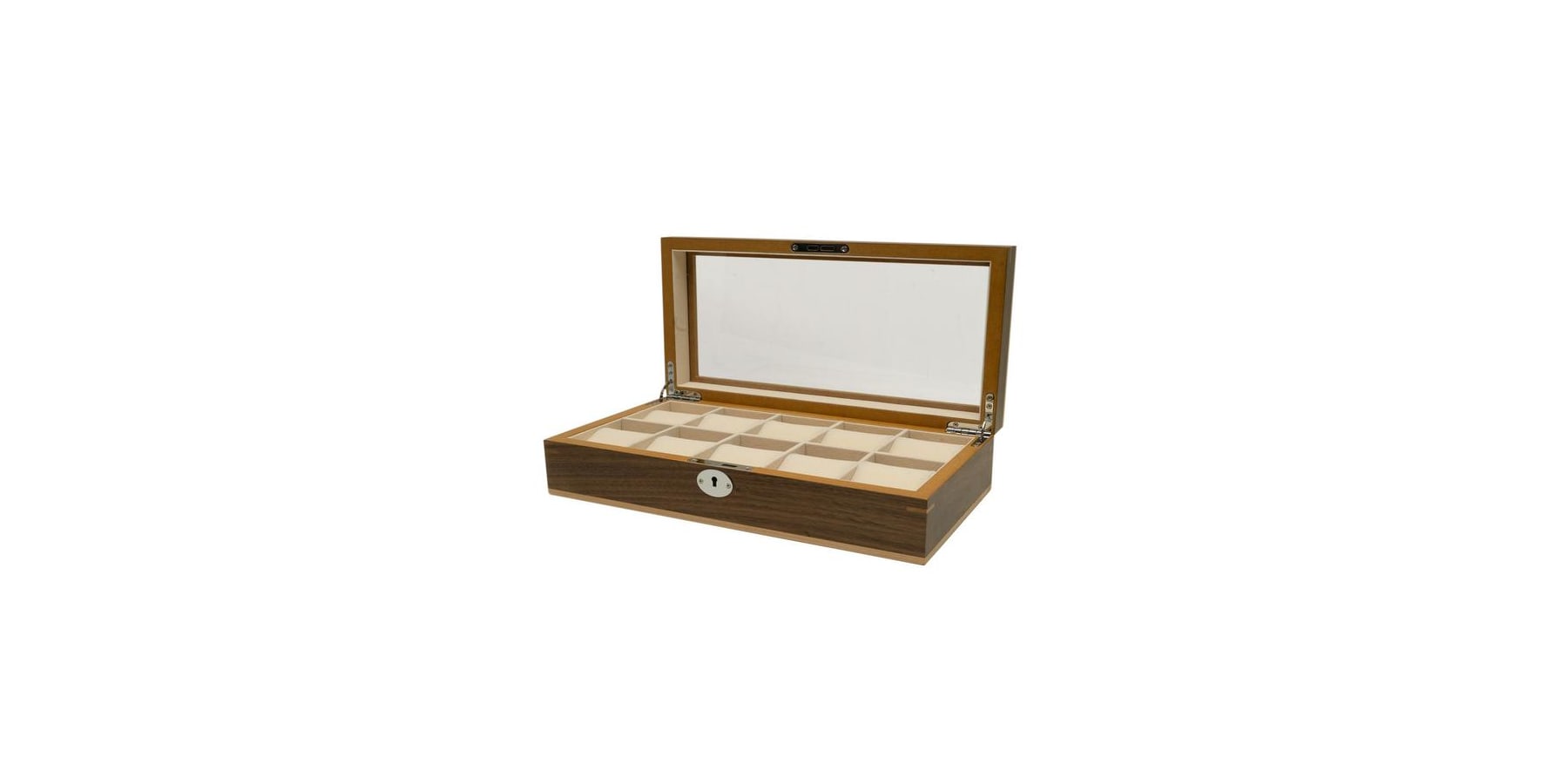 boite-a-montres-clipperton-10-en-bois-marron-avec-couvercle-en-verre