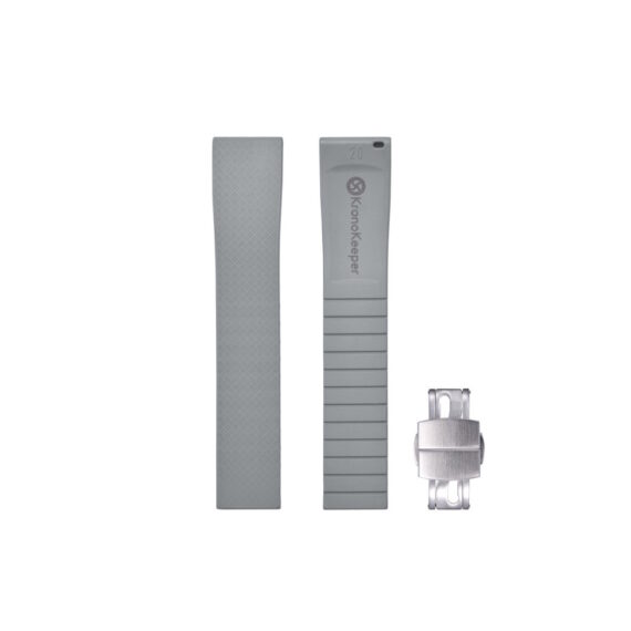 bracelet-en-caoutchouc-kronokeeper-reglable-avec-boucle-deployante-gris