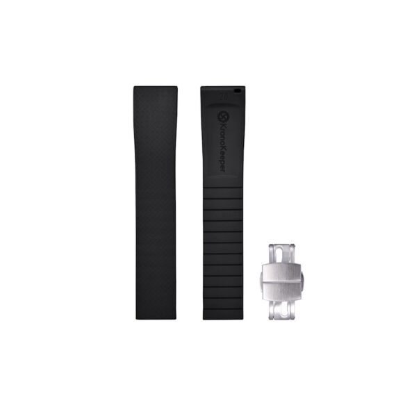 bracelet-en-caoutchouc-kronokeeper-reglable-avec-boucle-deployante-noir