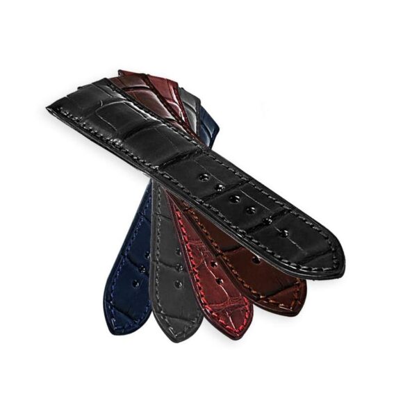 omega-bracelet-montre-cuir-alligator-noir-marron-gris-bleu