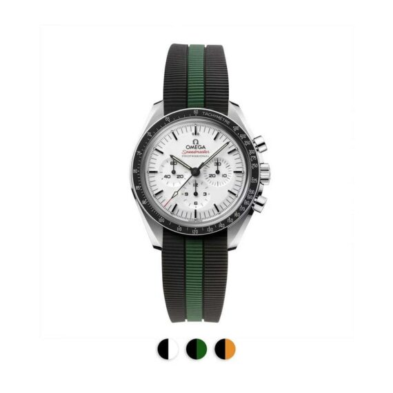 omega-speedmaster-bracelet-montre-caoutchouc-integre-racer-rubber-noir-vert