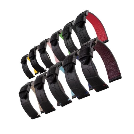 tribute-moonswatch-omega-x-swatch-mission-to-bracelet-de-montre-cuir-alligator-couture-contrastee-noir-bleu-rouge