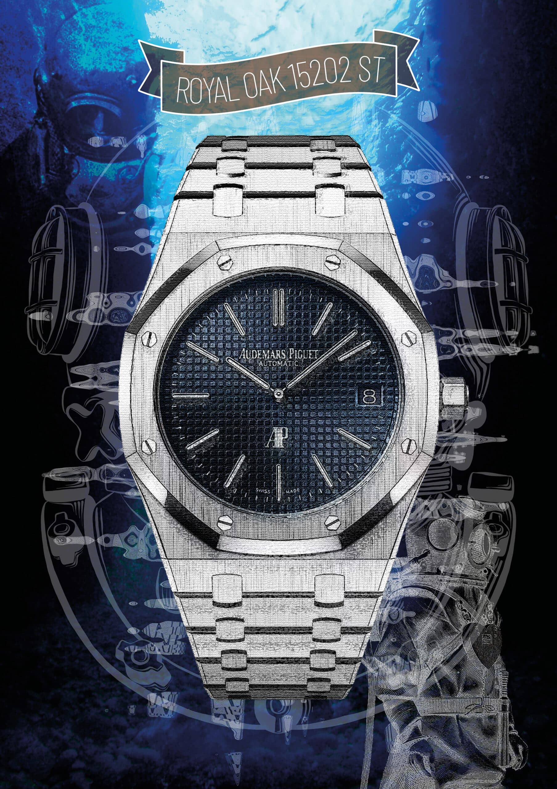 Royal Oak 15202ST Illustration on aluminum Dibond - Image 2