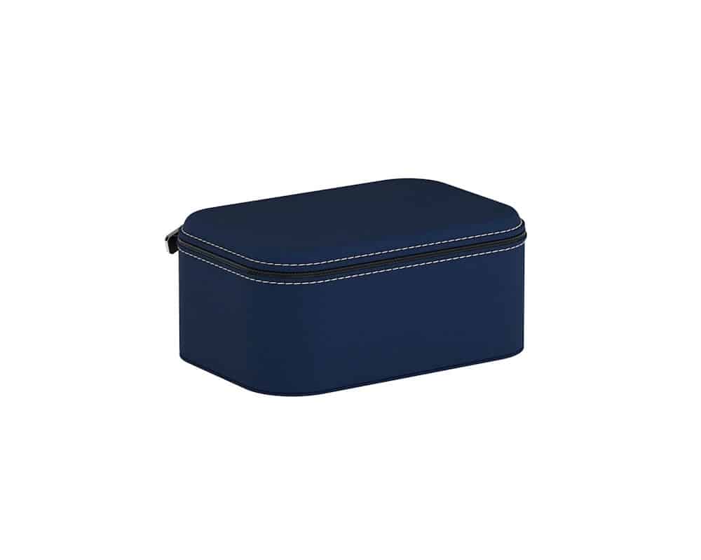 Leather watch case for 1 watch Scatola Viaggio 1 Midnight Blue/Cream - Image 2