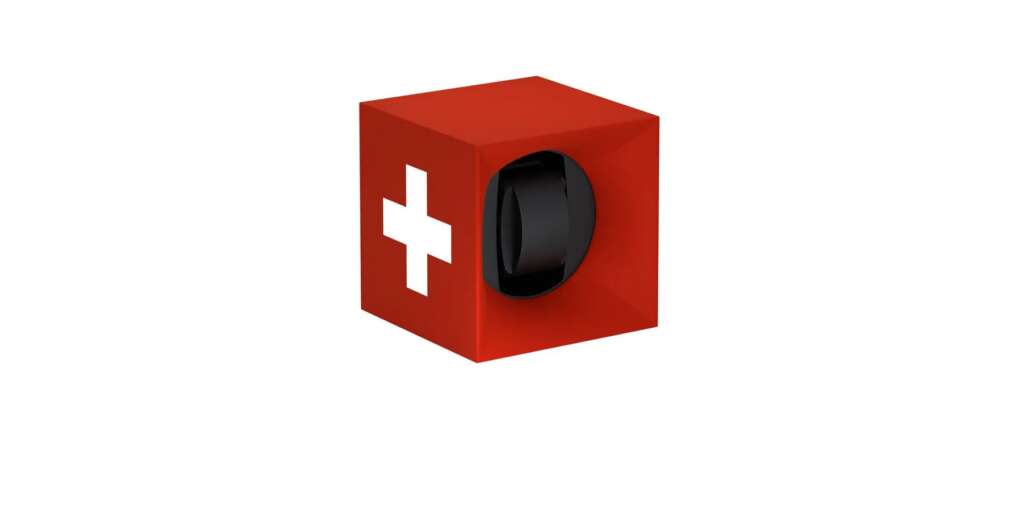 SwissKubik Startbox Soft Touch Red Swiss Cross Watch Winder