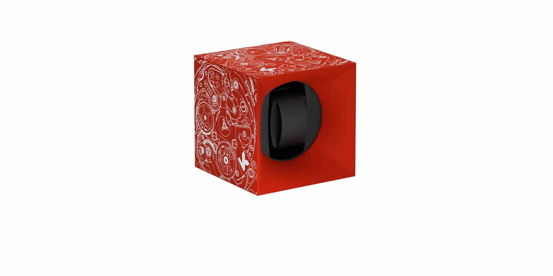 SwissKubik Startbox Soft Touch Red Swiss Cross Watch Winder - Image 5