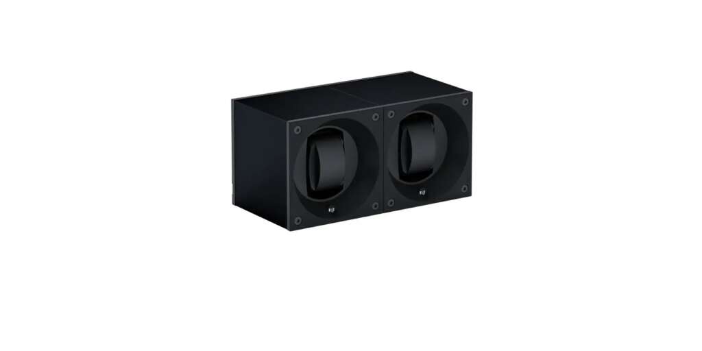 SwissKubik Masterbox Black Aluminum 2-Watch Winder