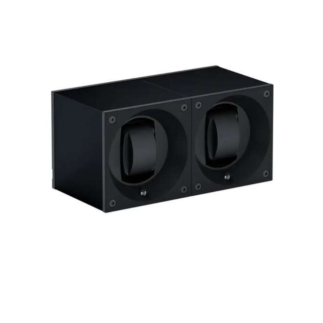 SwissKubik Masterbox Black Aluminum 2-Watch Winder