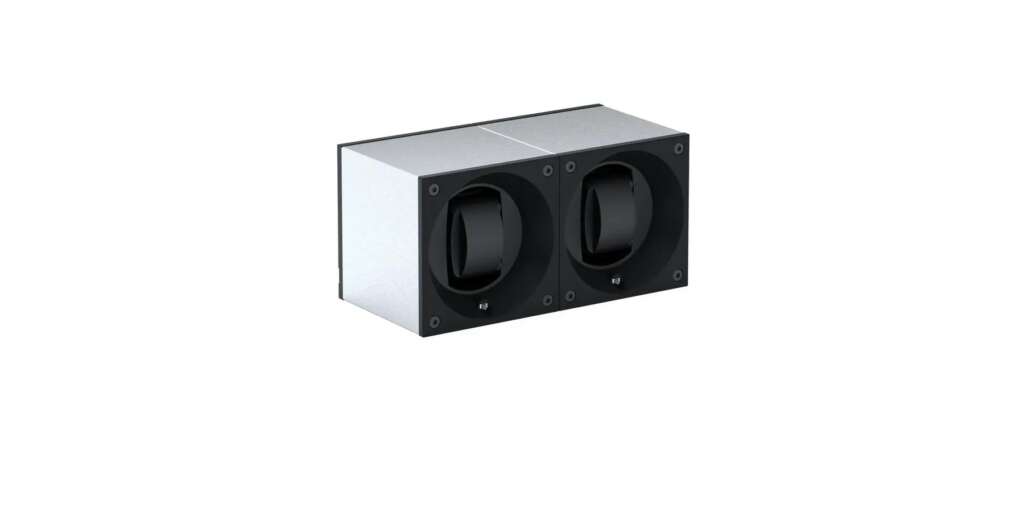 SwissKubik Masterbox Brushed Aluminium Watch Winder for 2 Watches