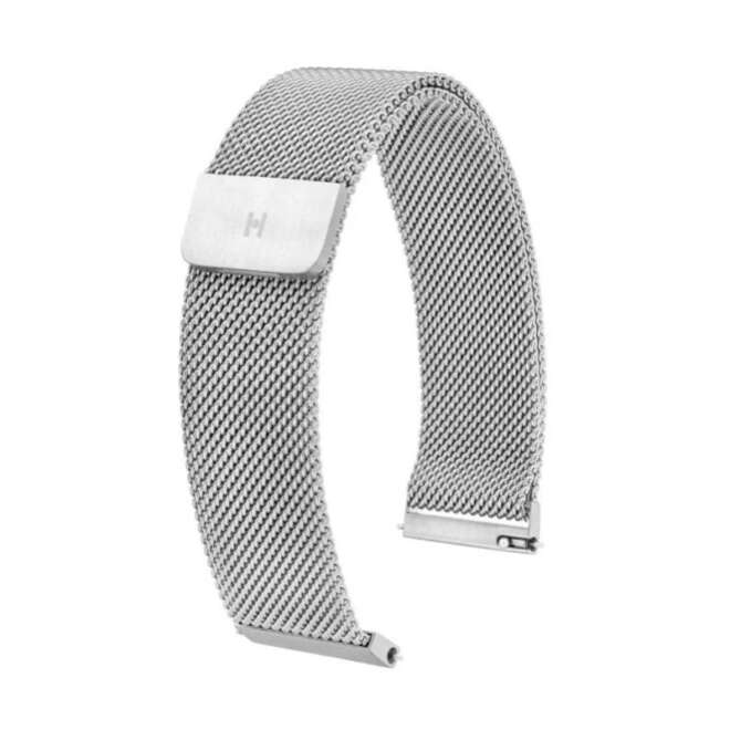 Bracelet Hirsch milanais en acier inoxydable argenté