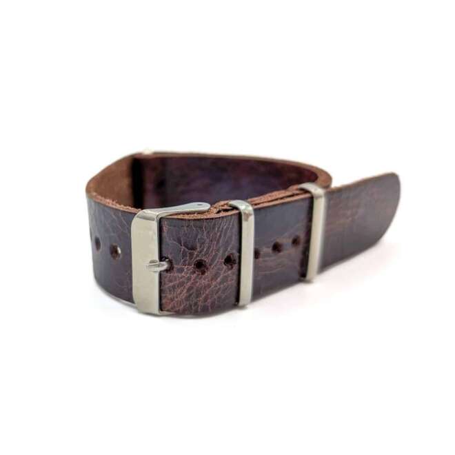 Classic Brown Leather NATO Strap