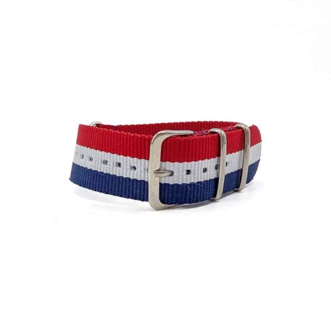 Trendy NATO Strap in Blue, White and Red