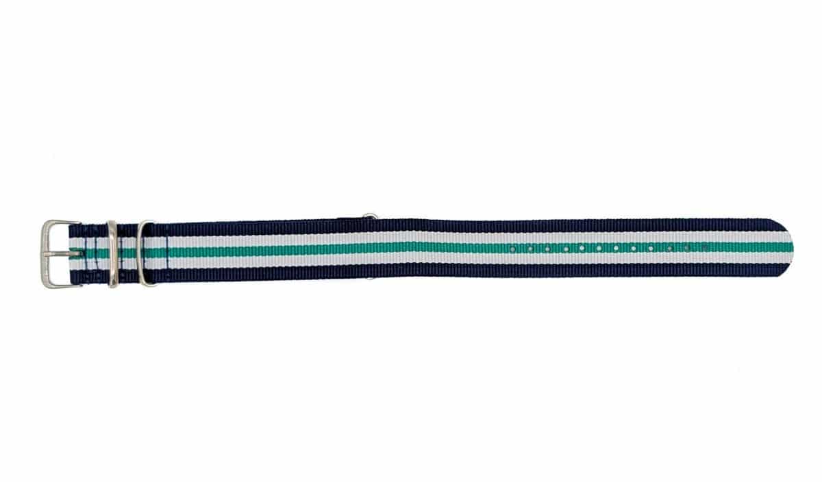 Bracelet NATO Tendance bleu, blanc et vert – Image 3