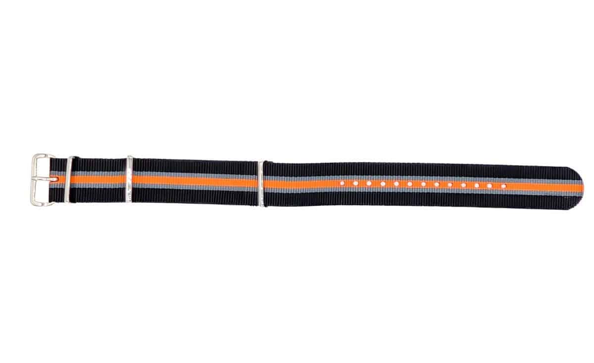 Trendy NATO Strap black, grey and orange - Image 2